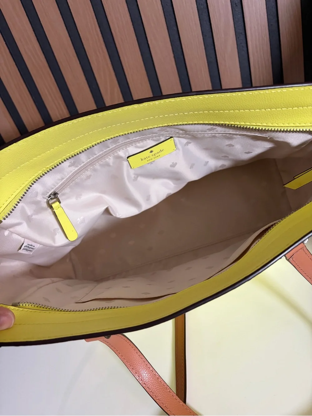 Kate Spade Patterson Drive Geraldine satchel bag in the vibrant Limelight